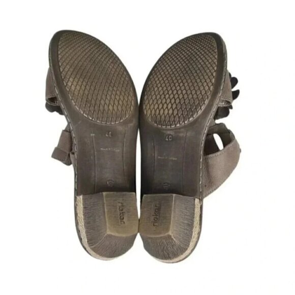Rieker Flower Sandals Adjustable Straps Leather Slip On Brown Tan EU 40 - Picture 8 of 10